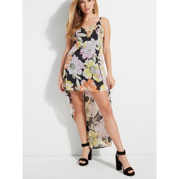 Guess Women's Taryn Romper Maxi Dress Sumatra Flora Print Size S